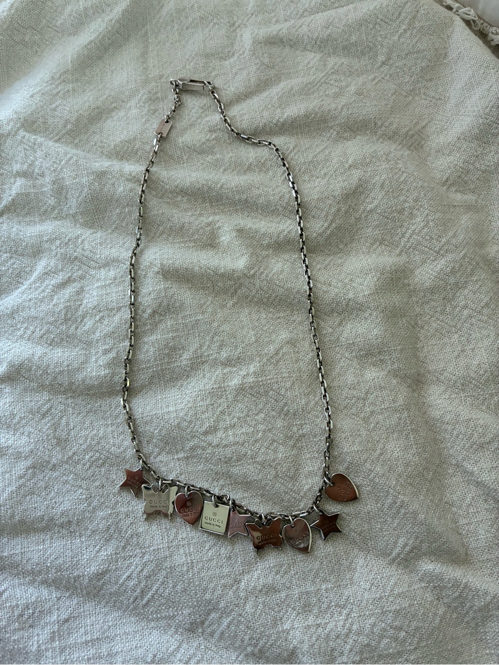 Gucci charm necklace- sterling silver